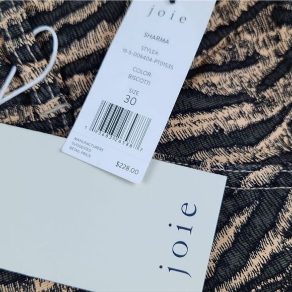 Joie -166 NWT Sharma Animal Print Ankle Pants in Biscotti Zebra Kick Fit Size 30 - Picture 7 of 12